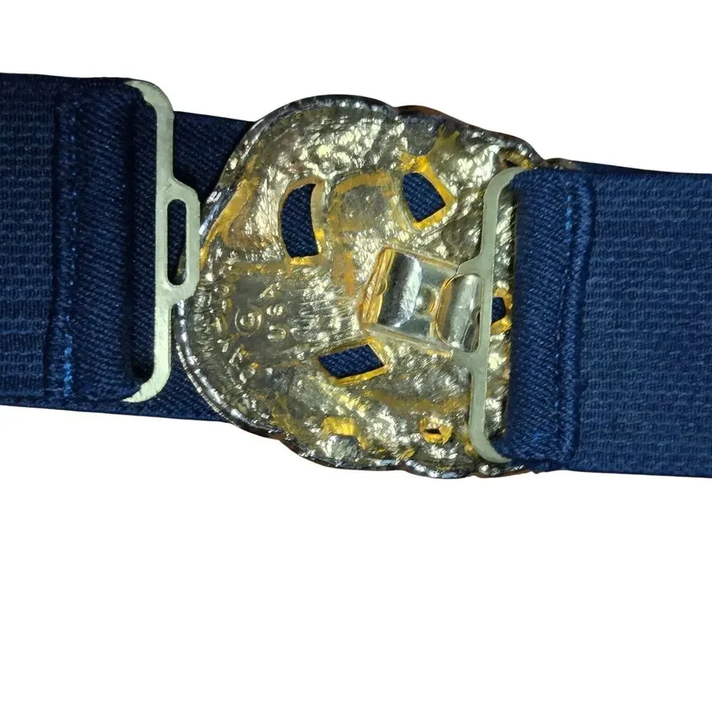 Vintage Navy Blue Elastic Belt
